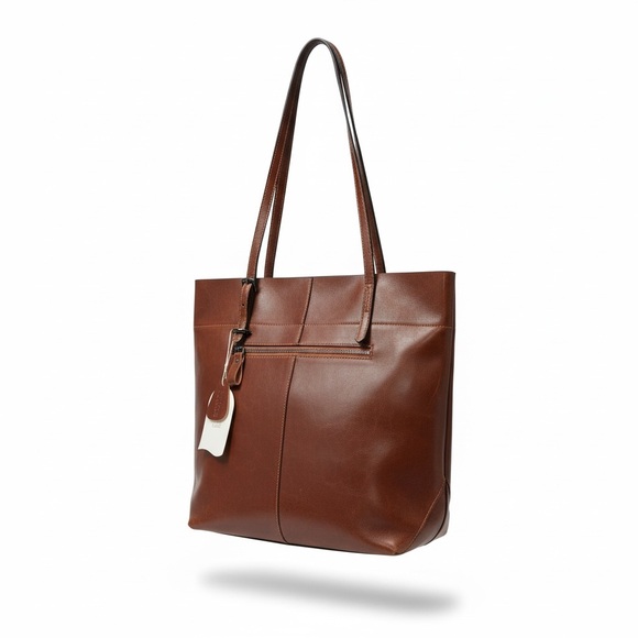 Genuine Leather Tote Bag in Brown - Women’s Everyday Shoulder Bag - Picture 2 of 12